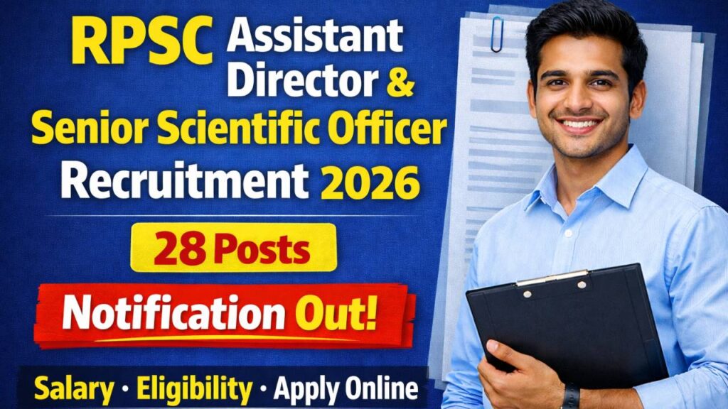 RPSC Assistant Director & Senior Scientific Officer Recruitment 2026