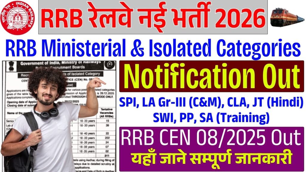 RRB Isolated Category 08/2025 Vacancy 2026