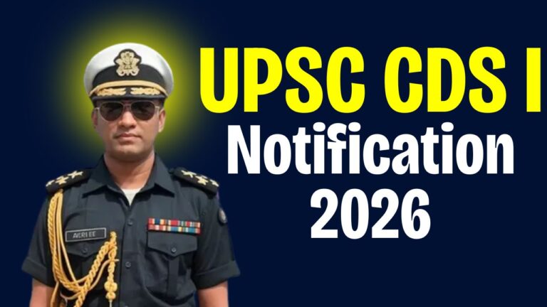 UPSC CDS I 2026 Notification