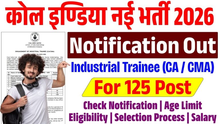Coal India Industrial Trainee Recruitment 2025