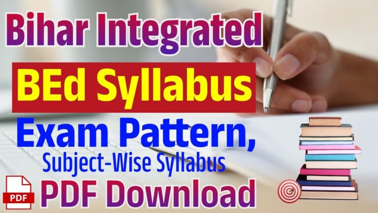 Bihar Integrated BEd Syllabus 2026