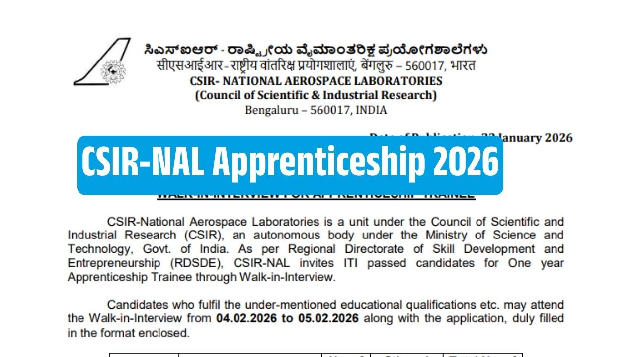 CSIR-NAL Apprenticeship 2026