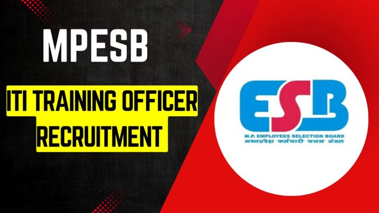 MPESB ITI Training Officer Recruitment 2026