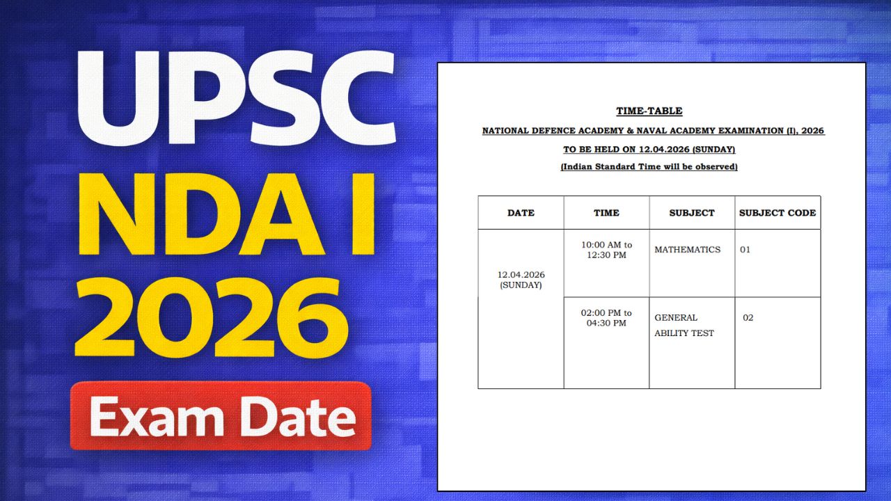UPSC NDA I 2026 Exam Date