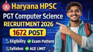 Haryana HPSC PGT Computer Science Recruitment 2026