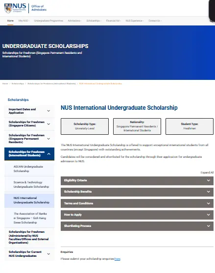 NUS Scholarships