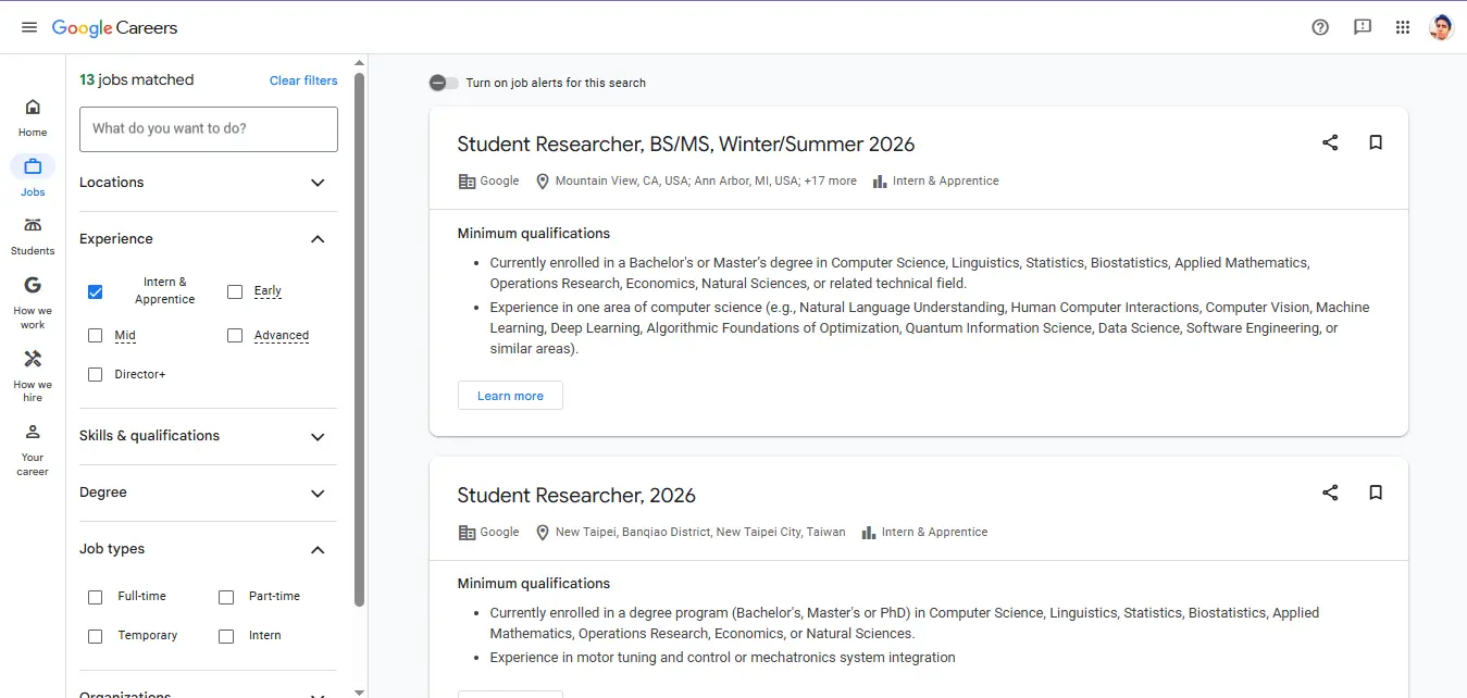 Google Paid Internship Program 2026