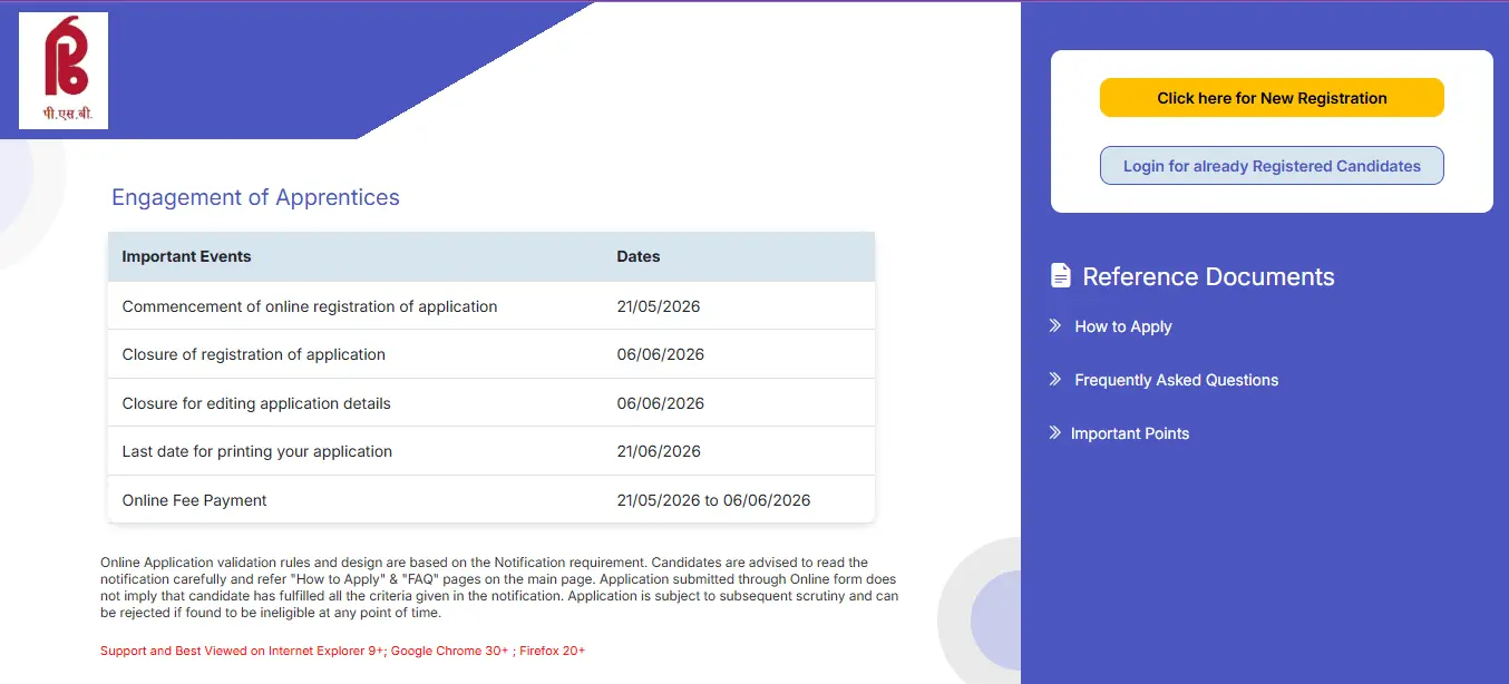 Punjab & Sind Bank Apprentice Recruitment 2026