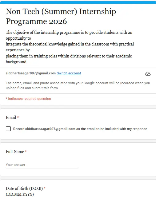 MeitY Summer Internship 2026