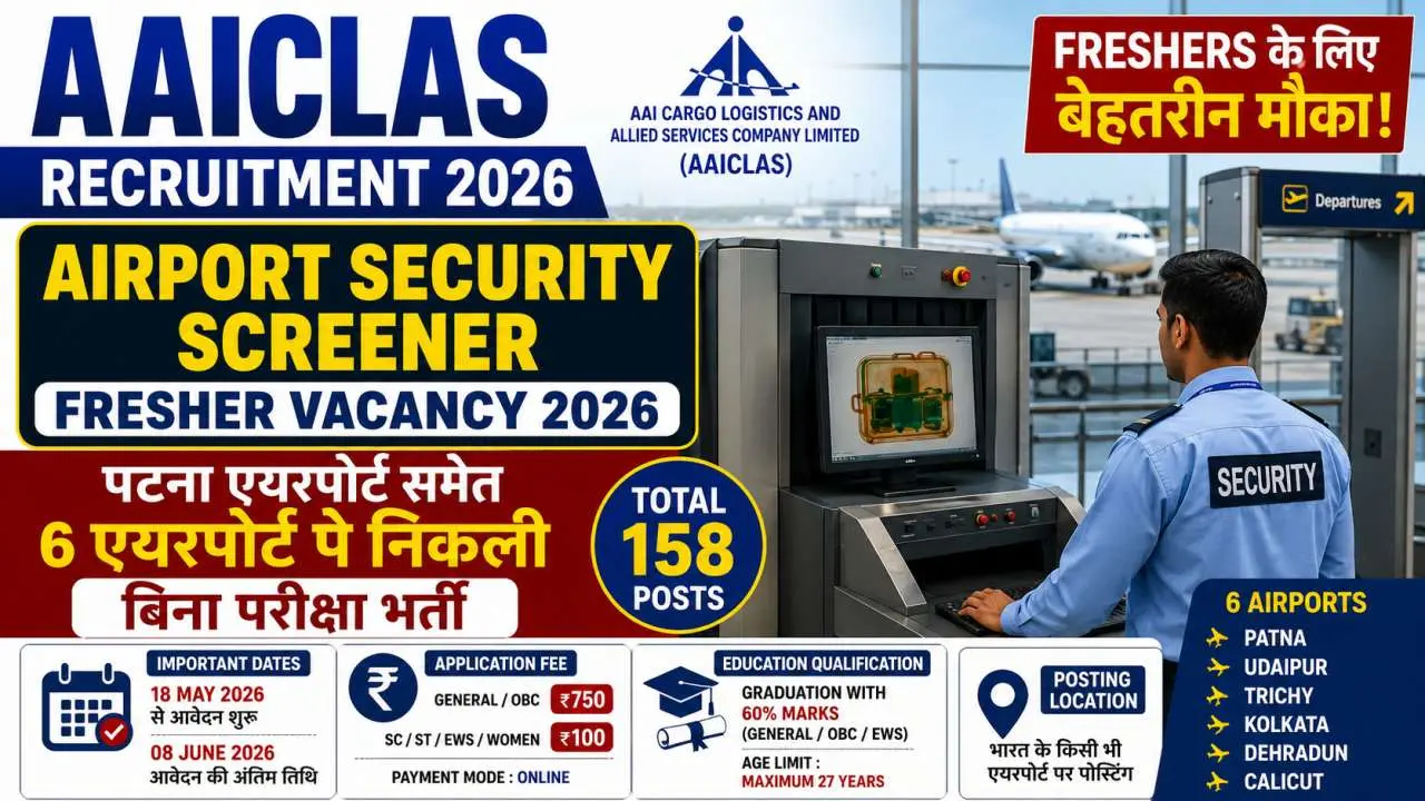 Airport Security Screener Fresher Vacancy 2026