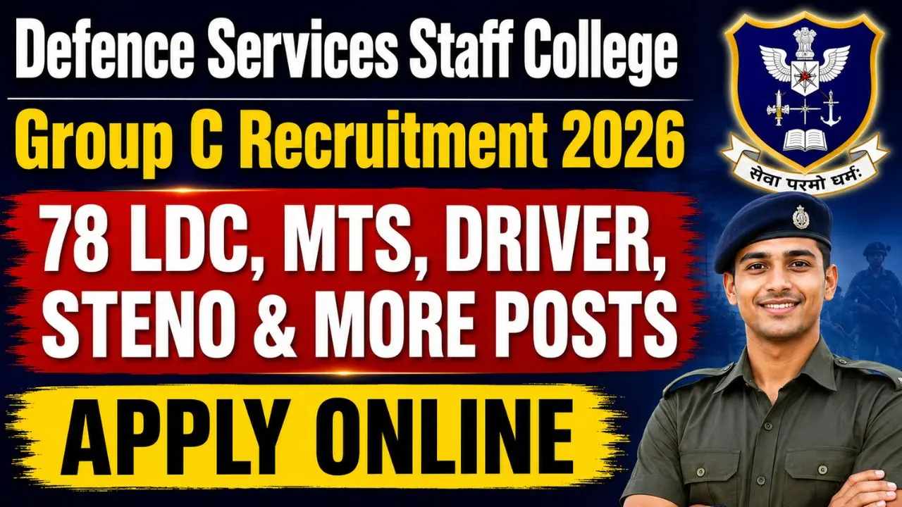 Defence Services Staff College Group C Recruitment 2026