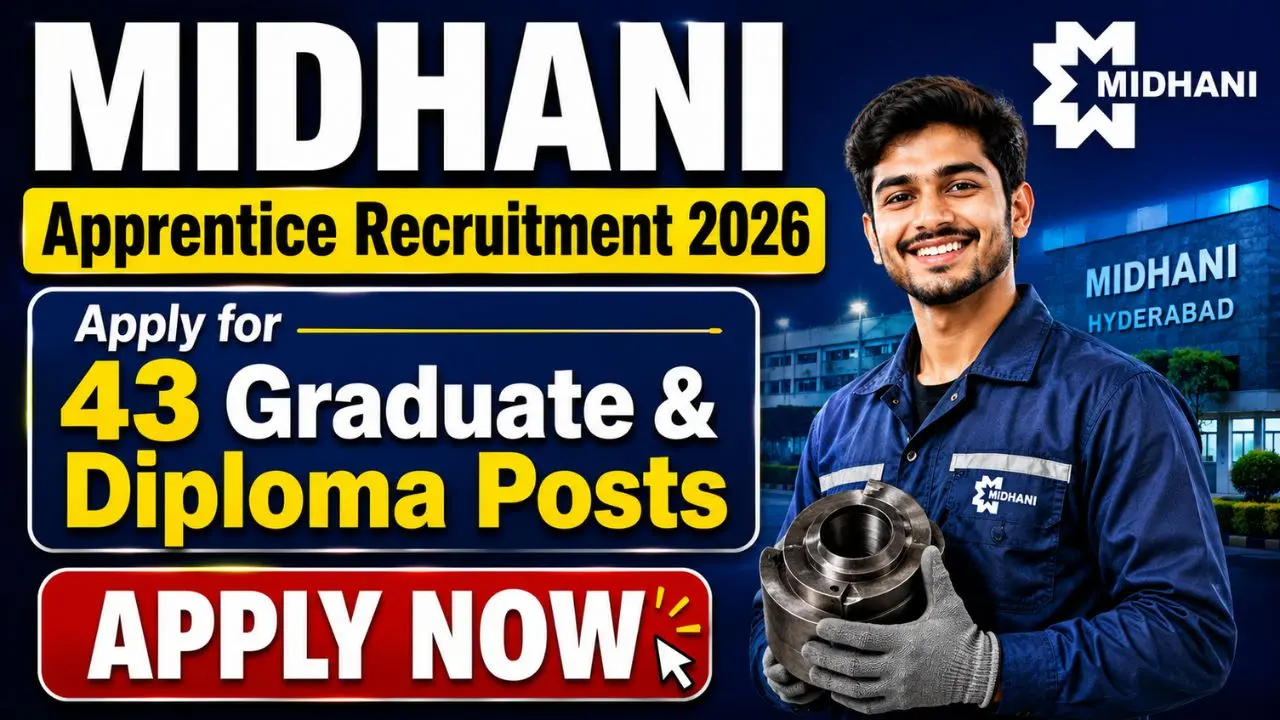 MIDHANI Apprentice Recruitment 2026