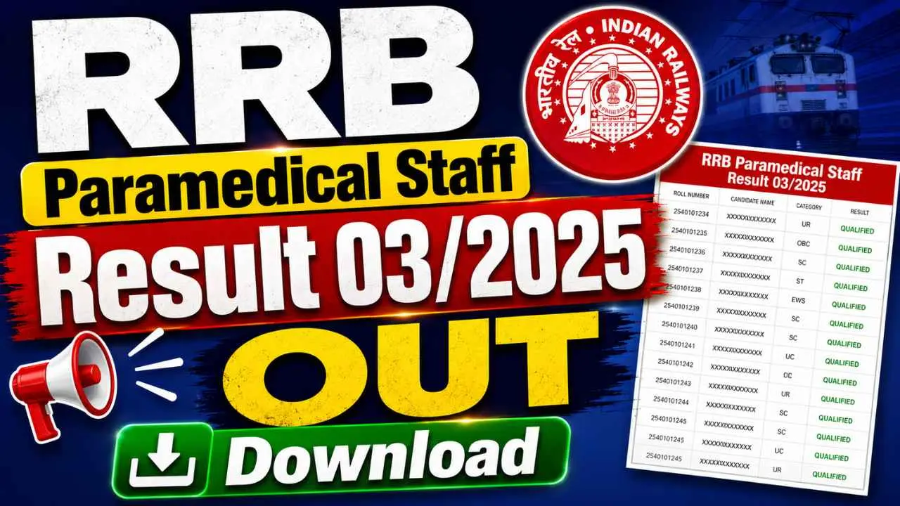 RRB Paramedical Staff Result 03/2025
