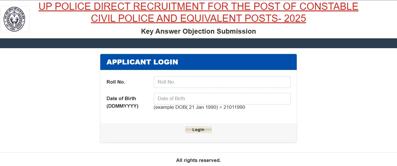 Uttar Pradesh Police Constable Answer Key 2026