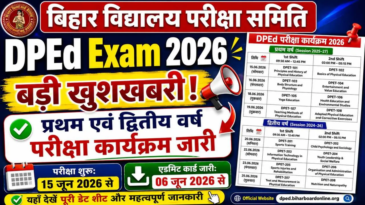 DPEd Exam Date 2026