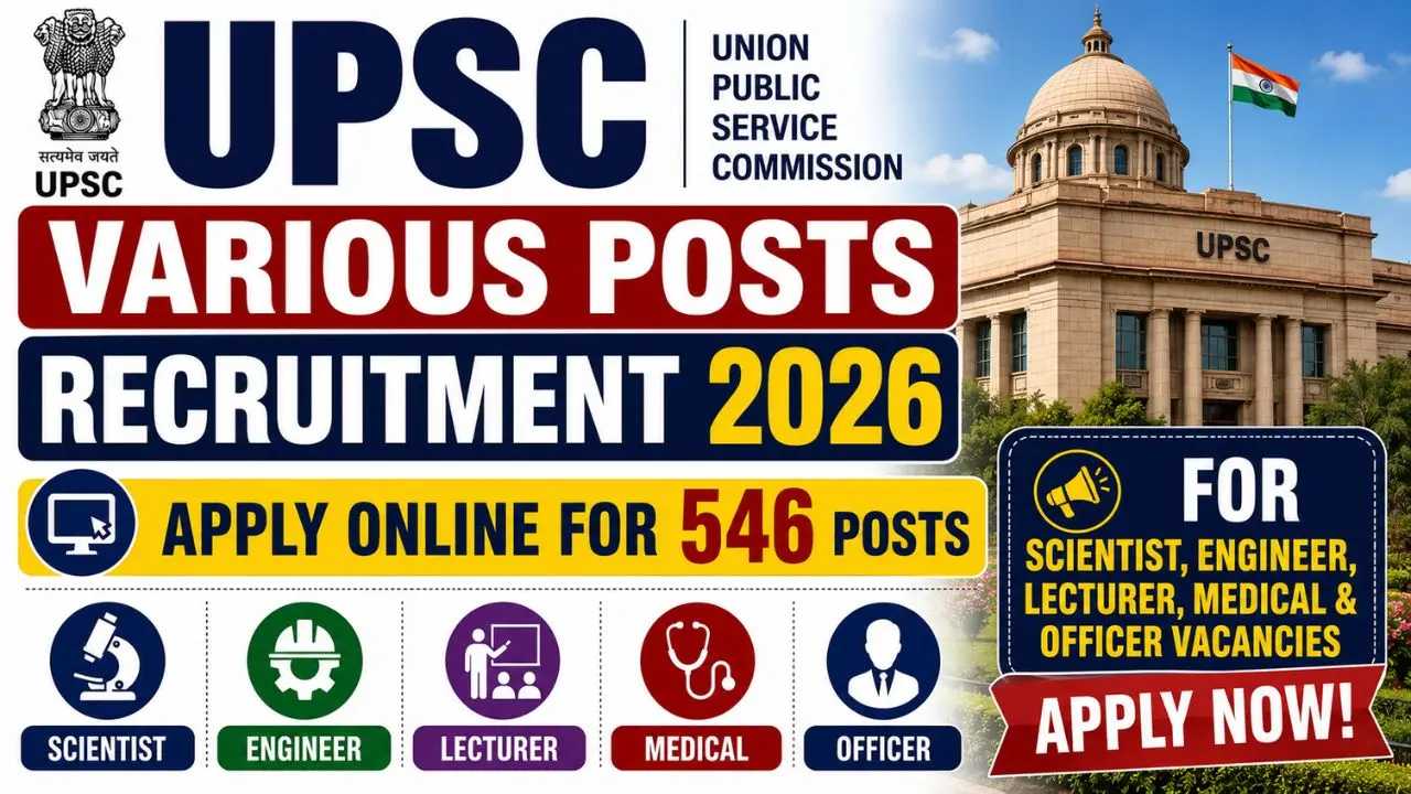 UPSC Various Posts Online Form 2026