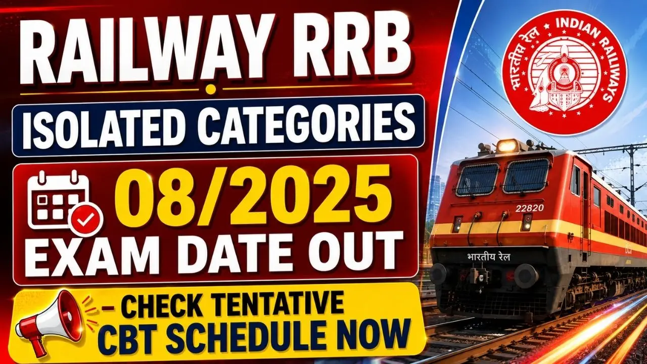 RRB CEN 08/2025 Ministerial & Isolated Categories Admit Card 2026
