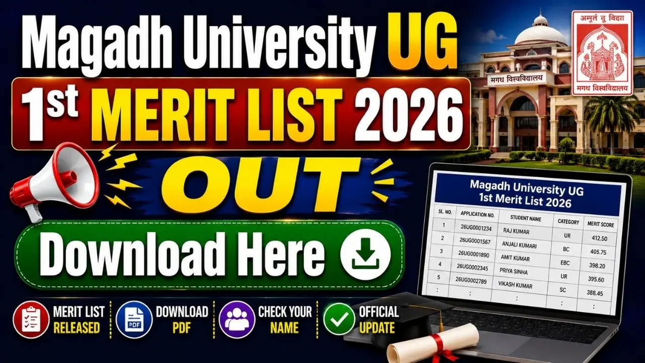 Magadh University UG 1st Merit List 2026