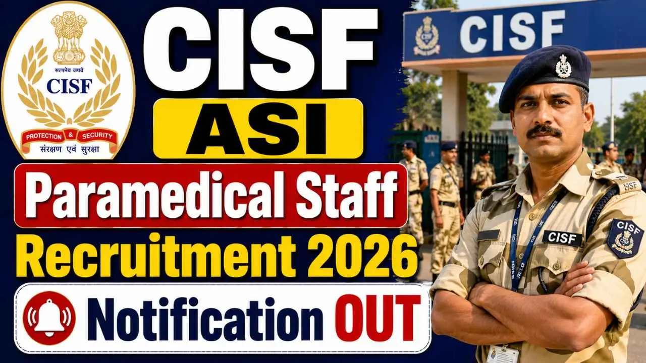CISF ASI Paramedical Staff Online Form 2026