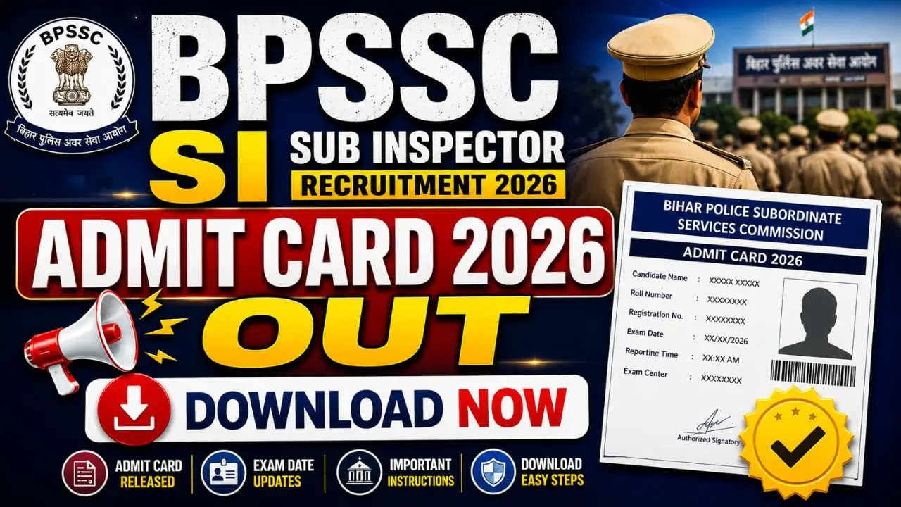 BPSSC Bihar Police SI Prohibition Admit Card 2026