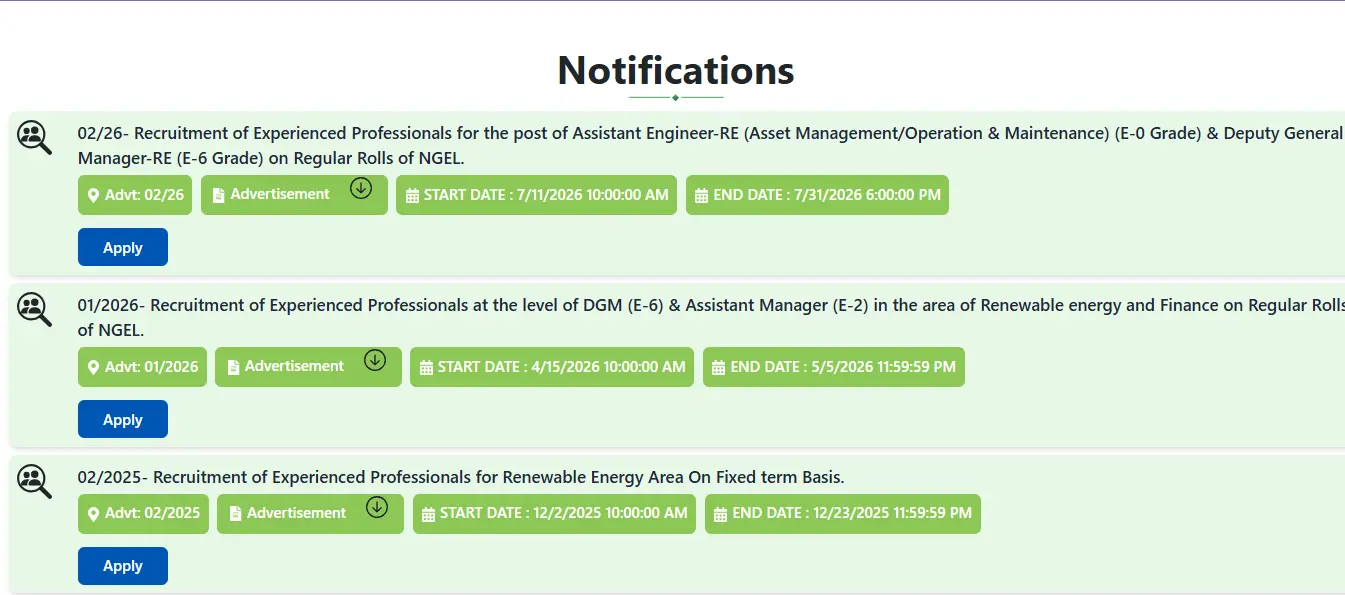 NTPC NGEL Recruitment 2026