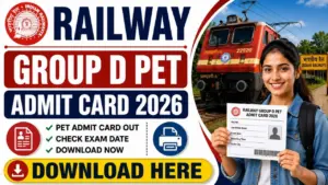 Railway RRC Group D PET Admit Card 2026