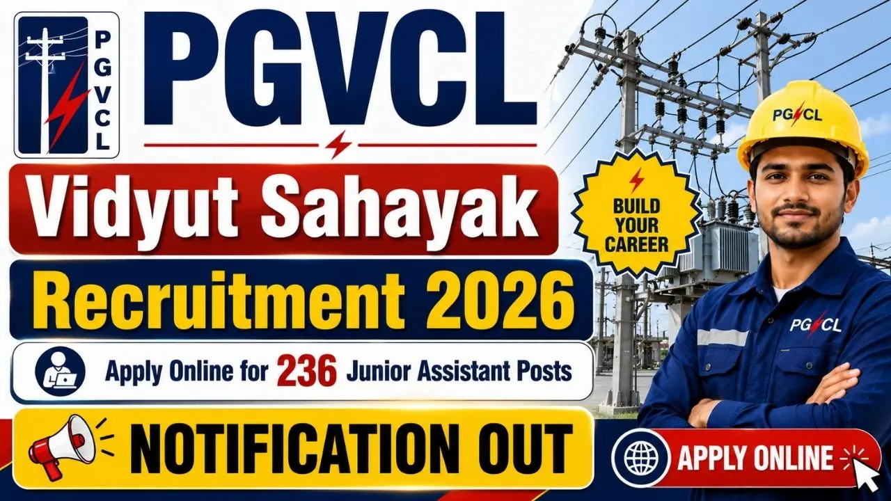 PGVCL Vidyut Sahayak Junior Assistant Recruitment 2026