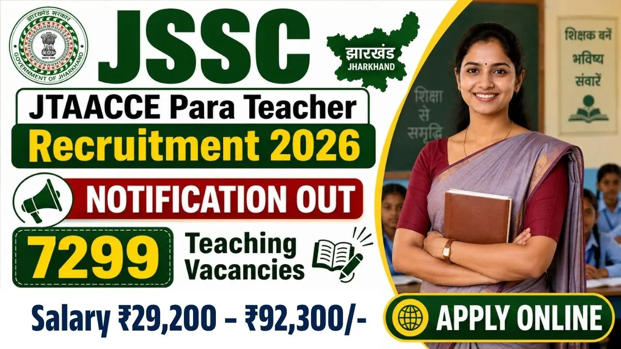JSSC JTAACCE Para Teacher Recruitment 2026