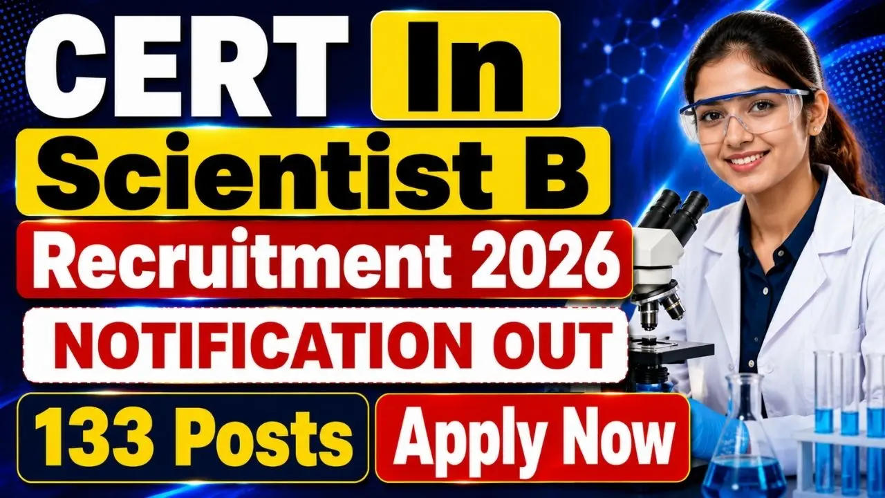CERT In Scientist B Recruitment 2026