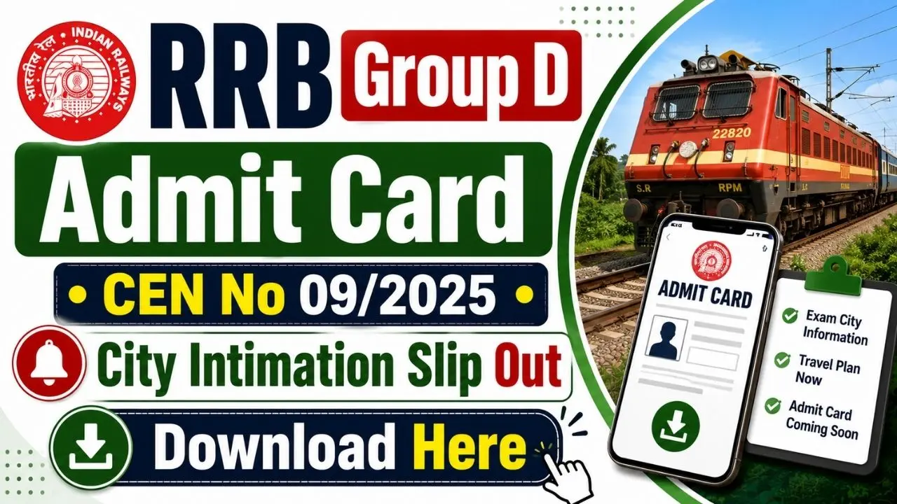 RRB Group D Admit Card CEN No 09/2025