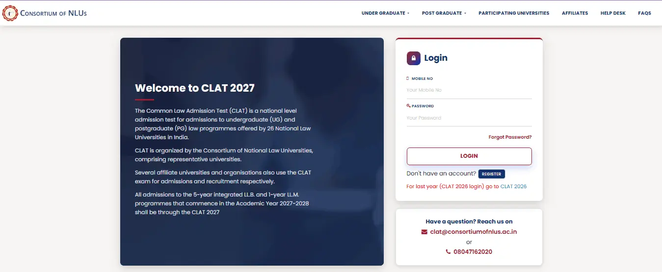 CLAT 2027 Online Form