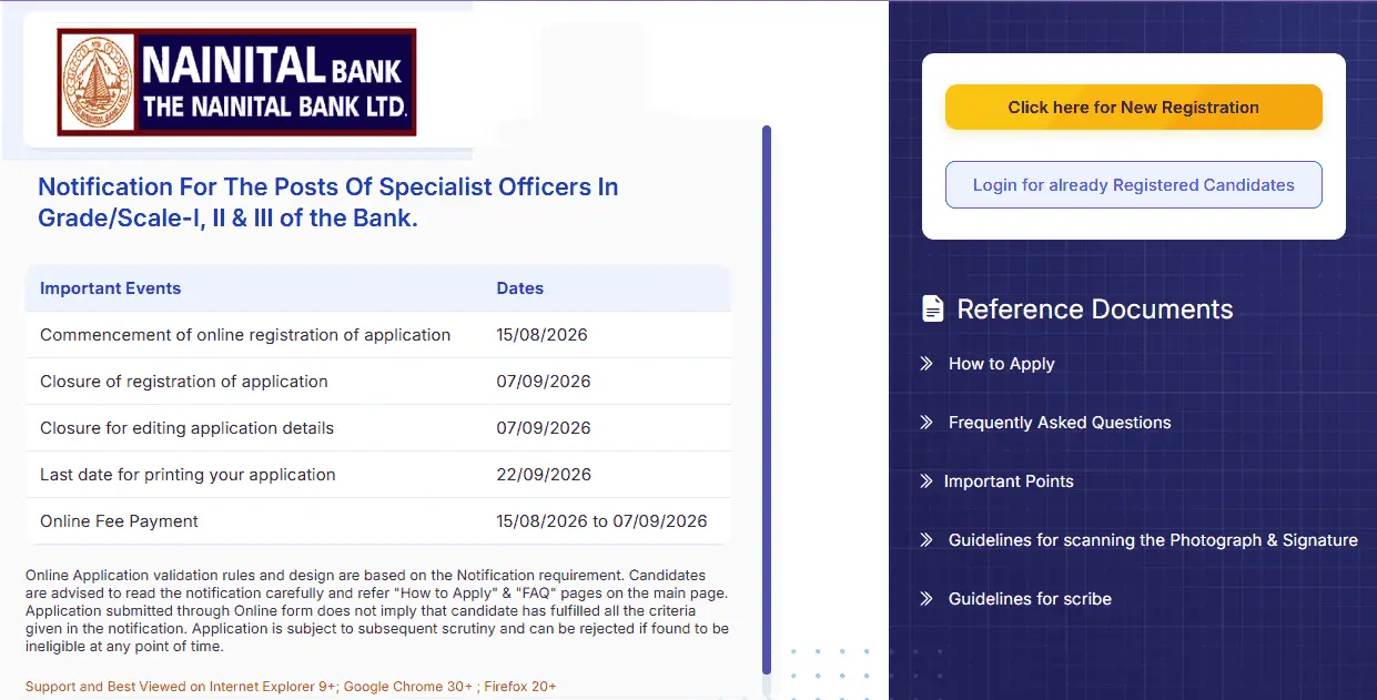 Nainital Bank Specialist Officers (SO) Recruitment 2026