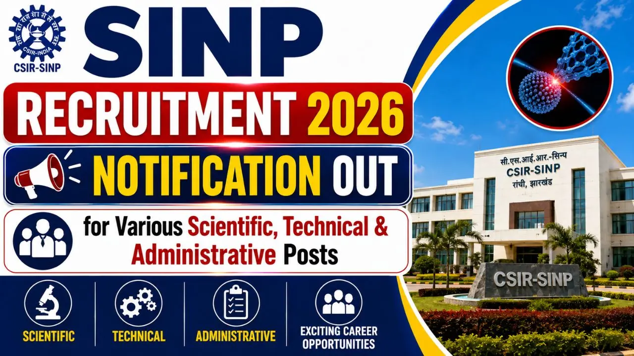 SINP Various Post Recruitment 2026