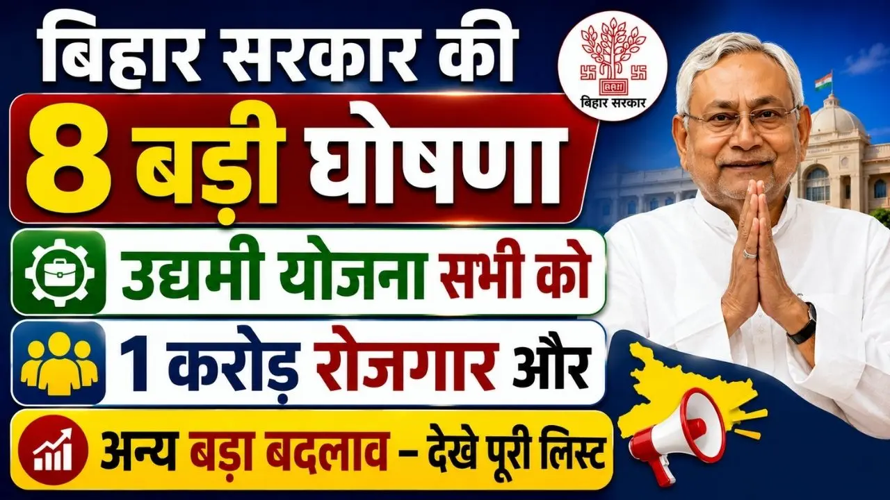 Bihar 8 Big Announcements 2026: