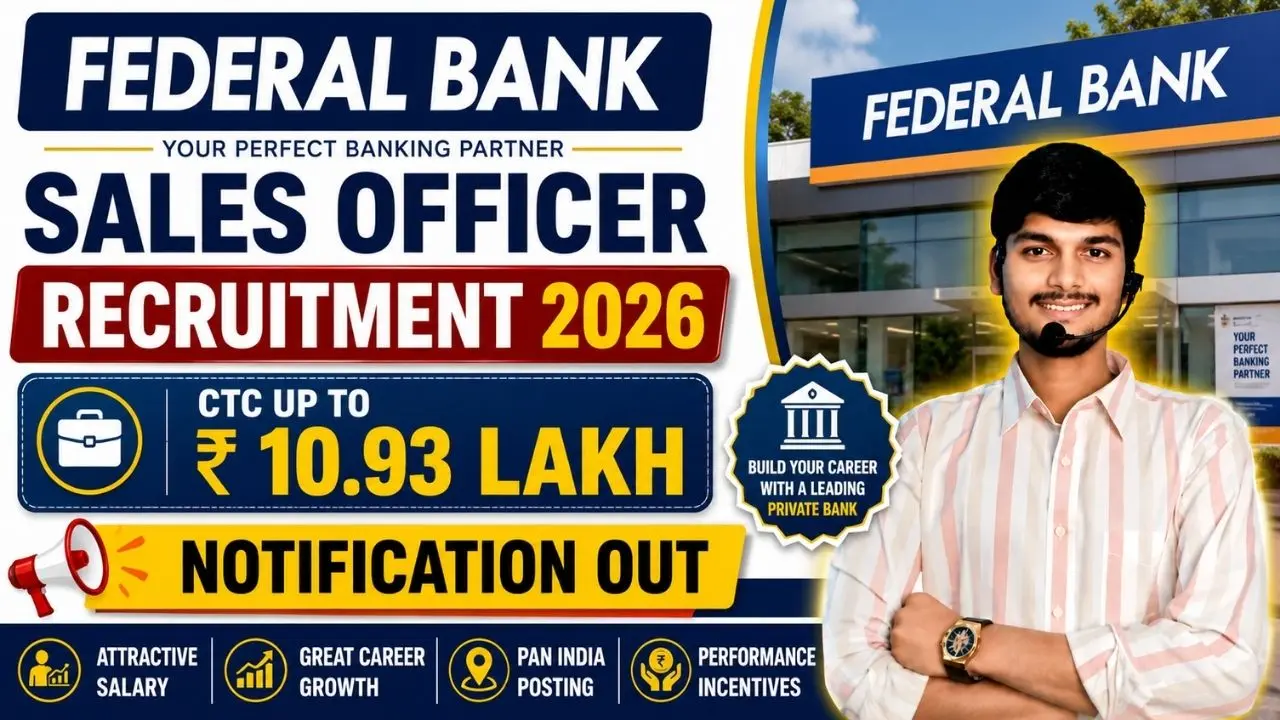 Federal Bank Sales Officer Recruitment 2026