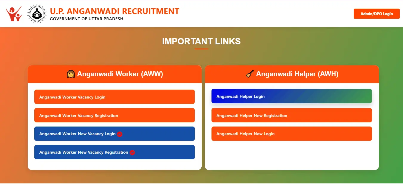 UP Anganwadi Worker Online Form 2026