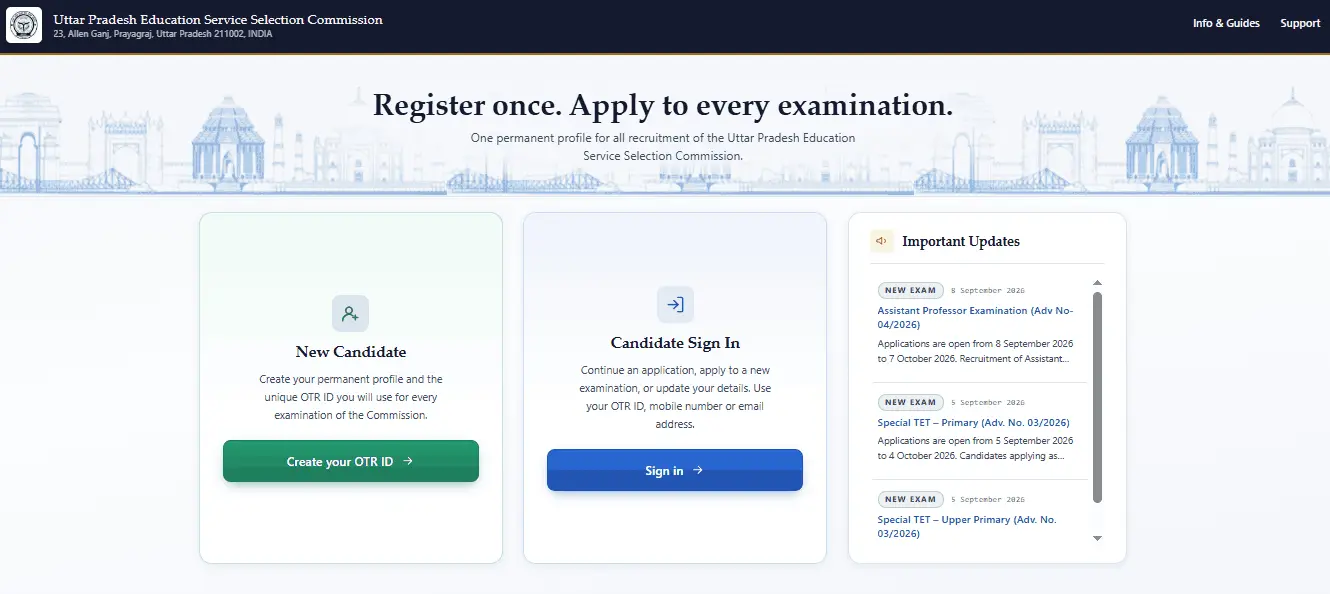 UPESSC PGT Teacher Online Form 2026