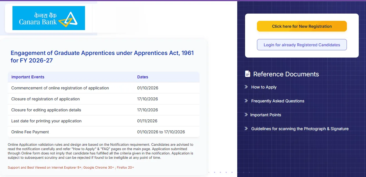 Canara Bank Apprentice Recruitment 2026