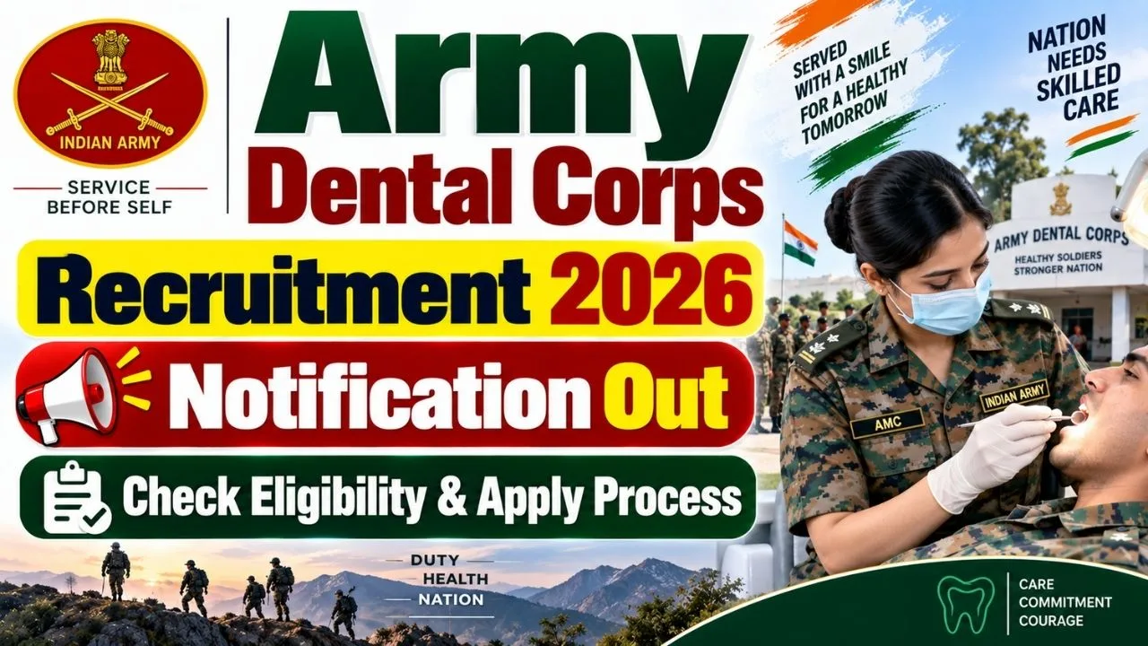 Army AFMS Dental Corps Recruitment 2026