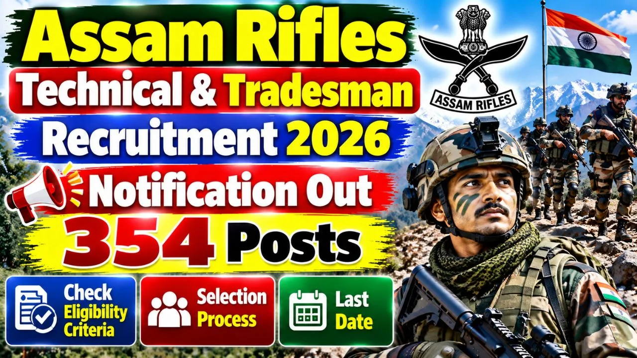 Assam Rifles Technical & Tradesman Online Form 2026