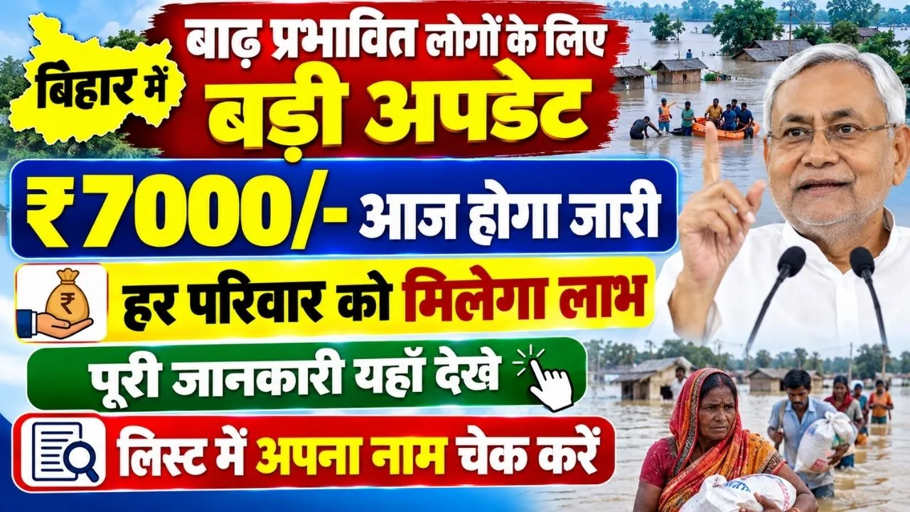 Bihar Badh Rahat 7000 Payment Date 2026