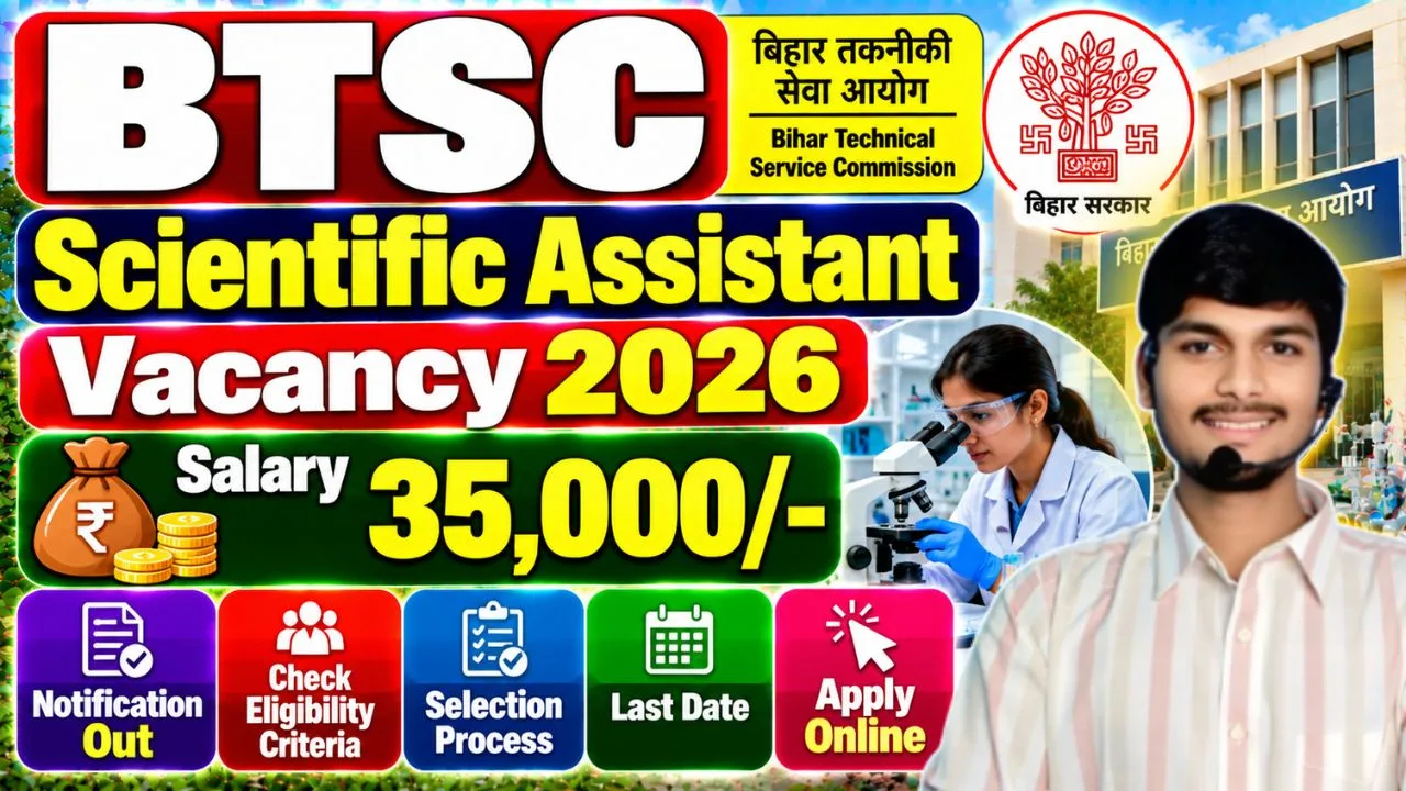 BTSC Scientific Assistant Vacancy 2026
