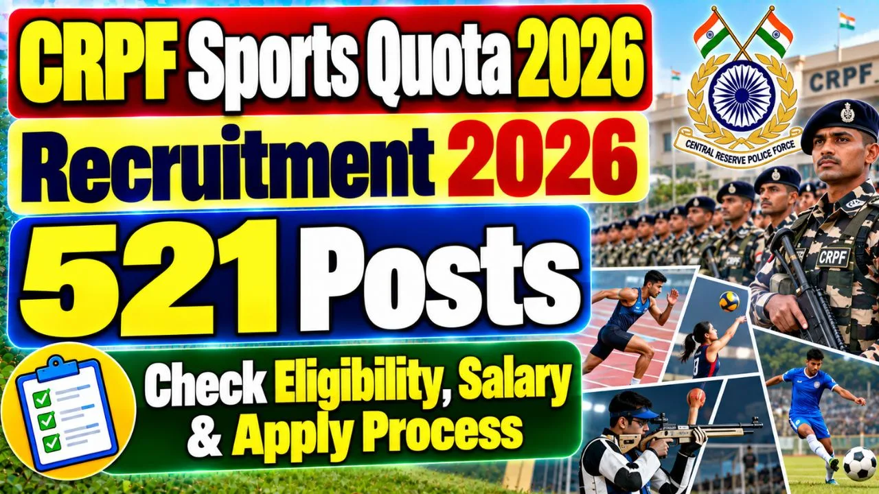 CRPF Sports Quota Online Form 2026
