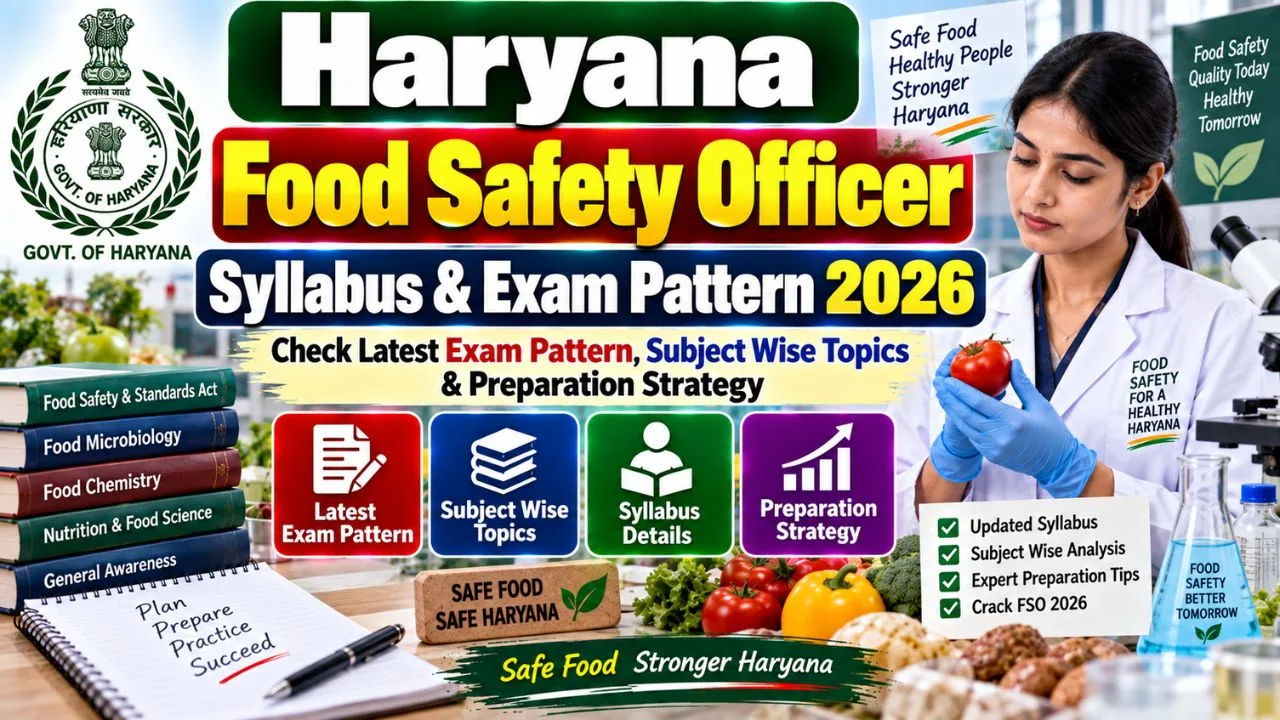 Haryana Food Safety Officer (FSO) Syllabus & Exam Pattern 2026