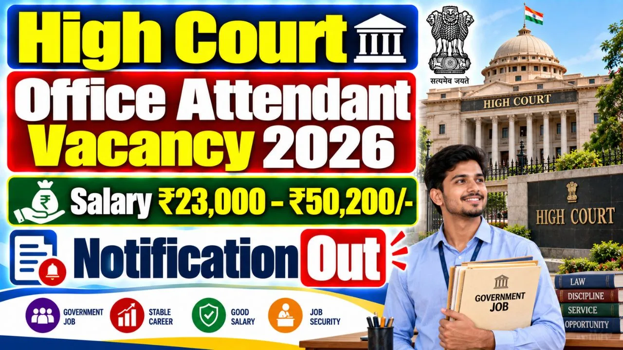 Kerala High Court Office Attendant Vacancy 2026