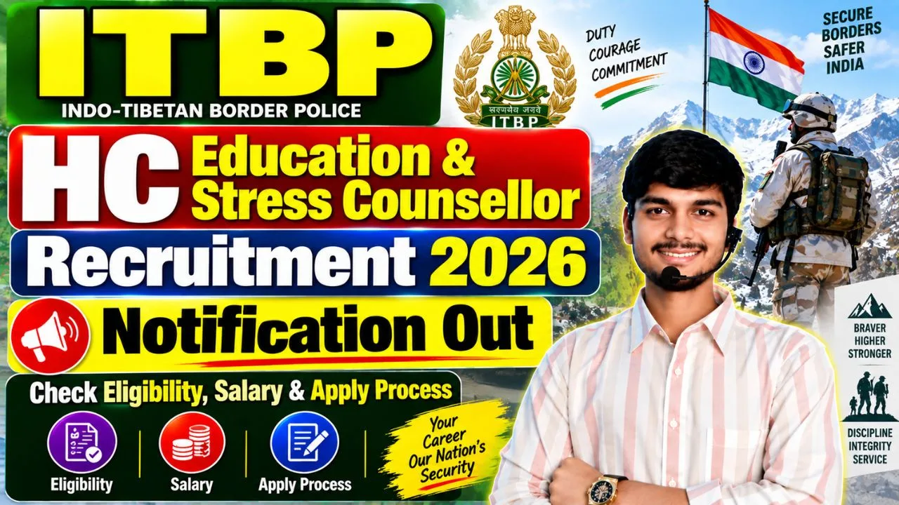 ITBP HC Education & Stress Counsellor Recruitment 2026