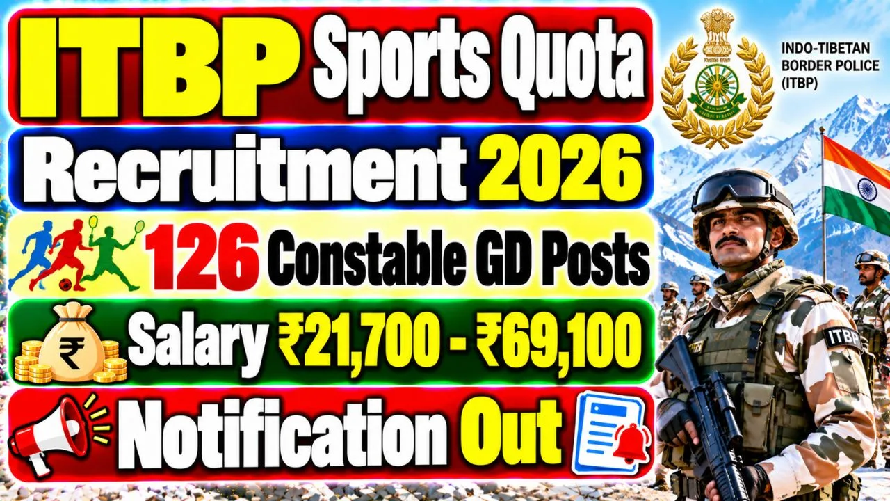  ITBP Sports Quota Recruitment 2026