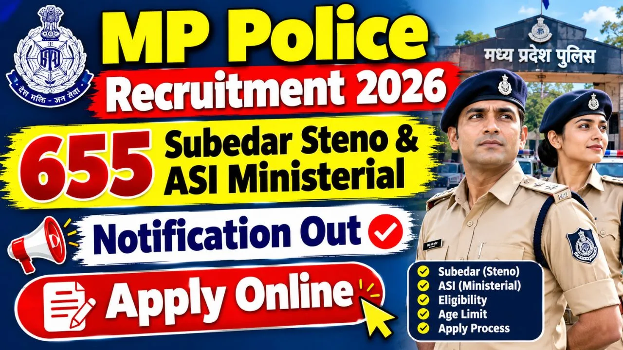 MP Police Subedar Steno & ASI Ministerial Recruitment 2026