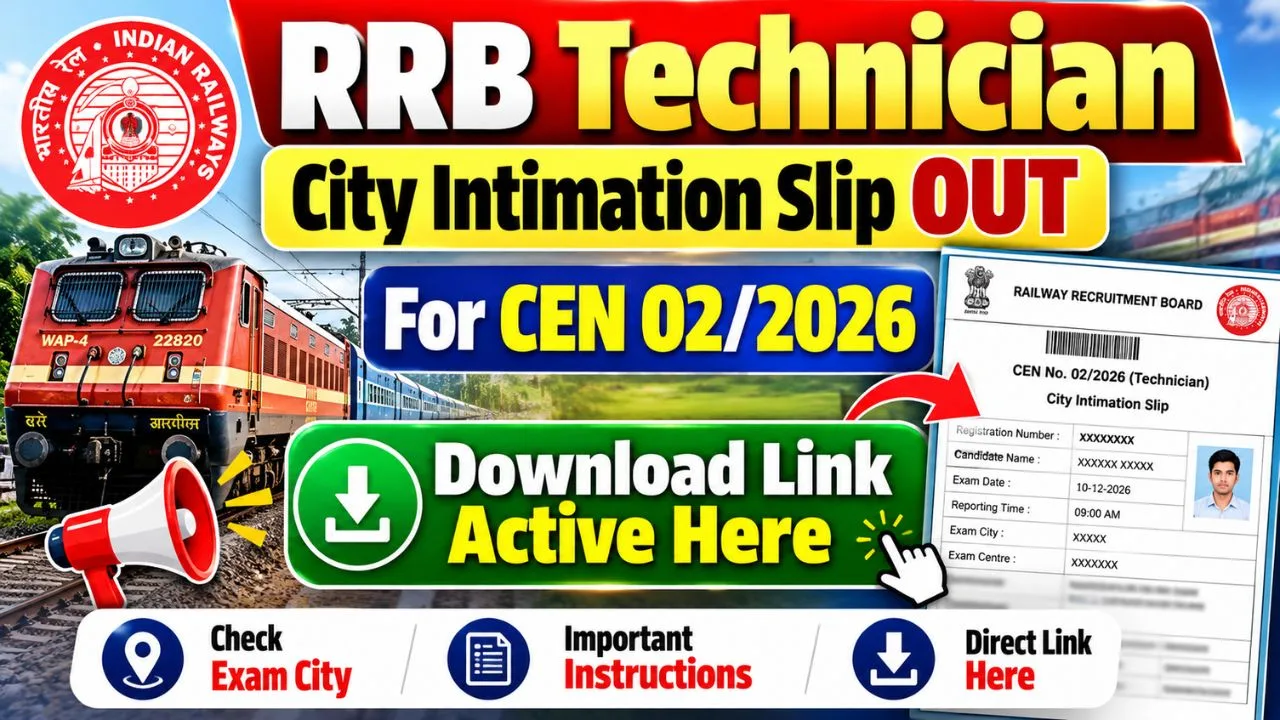 RRB Technician Grade 1 & 3 Admit Card 2026: