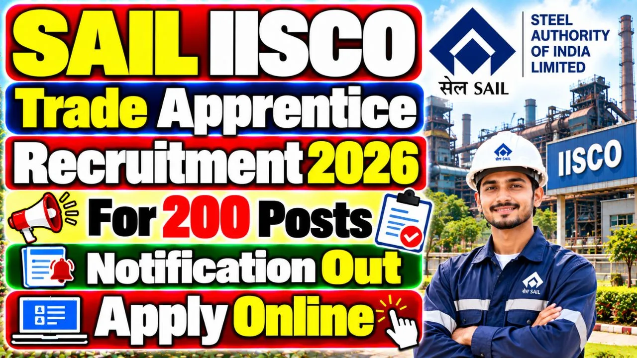 SAIL IISCO Trade Apprentice Recruitment 2026